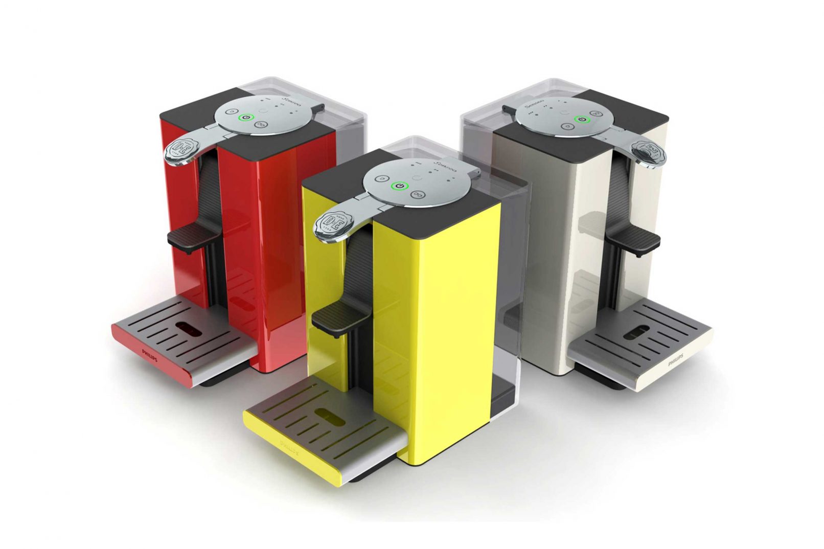 senseo 3D visualisatie in drie kleuren